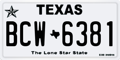TX license plate BCW6381