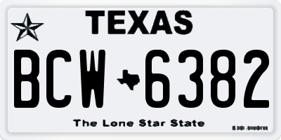 TX license plate BCW6382