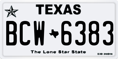 TX license plate BCW6383