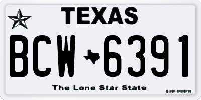 TX license plate BCW6391