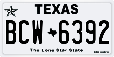 TX license plate BCW6392