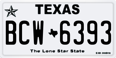 TX license plate BCW6393