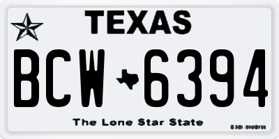 TX license plate BCW6394