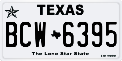 TX license plate BCW6395