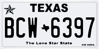 TX license plate BCW6397