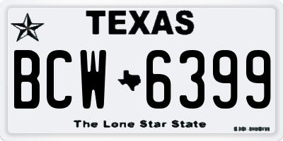 TX license plate BCW6399