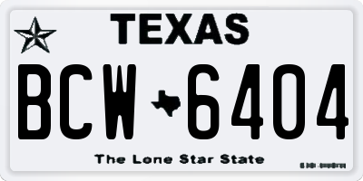 TX license plate BCW6404
