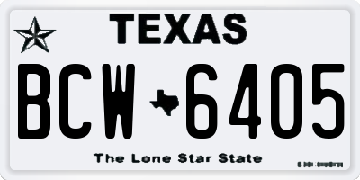 TX license plate BCW6405