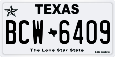 TX license plate BCW6409