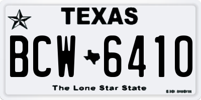 TX license plate BCW6410