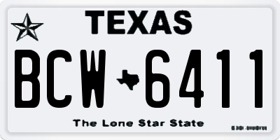 TX license plate BCW6411