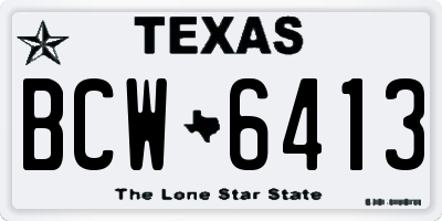 TX license plate BCW6413