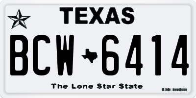 TX license plate BCW6414