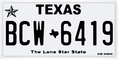 TX license plate BCW6419