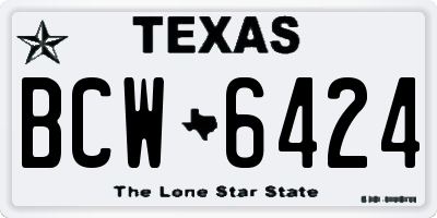 TX license plate BCW6424