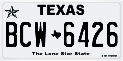 TX license plate BCW6426