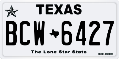 TX license plate BCW6427