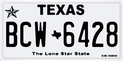 TX license plate BCW6428