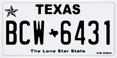 TX license plate BCW6431