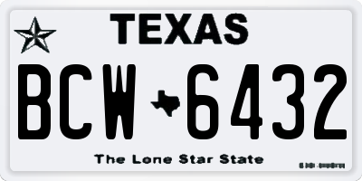 TX license plate BCW6432