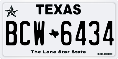 TX license plate BCW6434