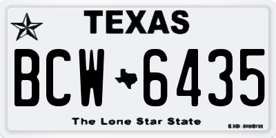 TX license plate BCW6435