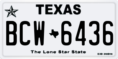 TX license plate BCW6436