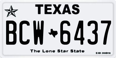 TX license plate BCW6437