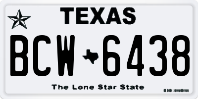 TX license plate BCW6438