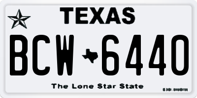 TX license plate BCW6440