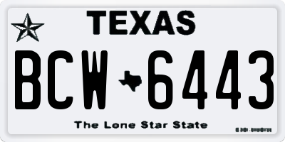 TX license plate BCW6443