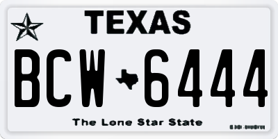 TX license plate BCW6444