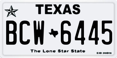 TX license plate BCW6445