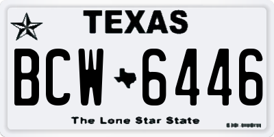 TX license plate BCW6446