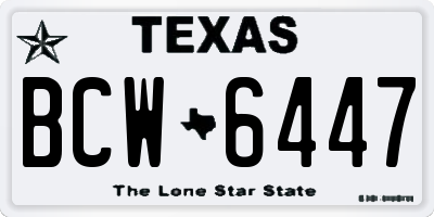 TX license plate BCW6447
