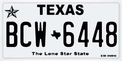 TX license plate BCW6448