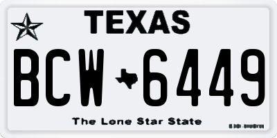 TX license plate BCW6449