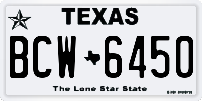 TX license plate BCW6450