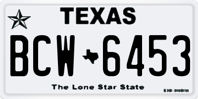 TX license plate BCW6453