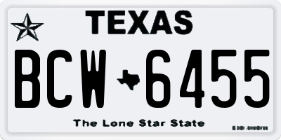 TX license plate BCW6455