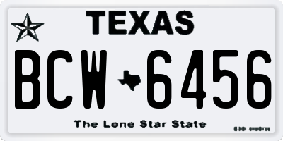 TX license plate BCW6456