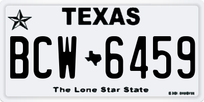 TX license plate BCW6459