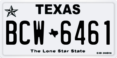 TX license plate BCW6461