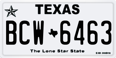TX license plate BCW6463