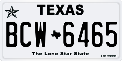 TX license plate BCW6465