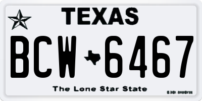 TX license plate BCW6467