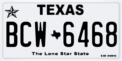 TX license plate BCW6468