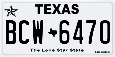 TX license plate BCW6470
