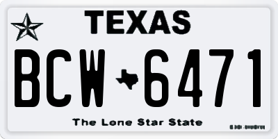 TX license plate BCW6471