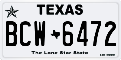 TX license plate BCW6472